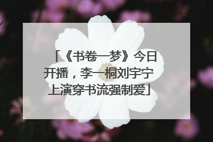 《书卷一梦》今日开播，李一桐刘宇宁上演穿书流强制爱
