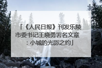 《人民日报》刊发乐陵市委书记王晓勇署名文章：小城的光影之约