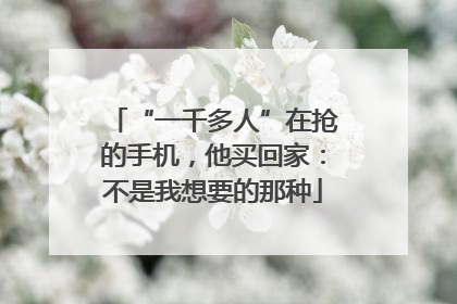“一千多人”在抢的手机，他买回家：不是我想要的那种