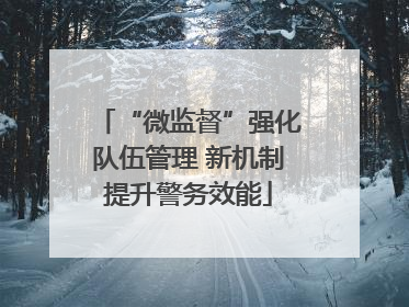 “微监督”强化队伍管理 新机制提升警务效能