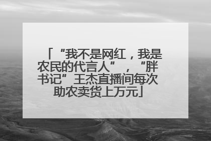 “我不是网红，我是农民的代言人”，“胖书记”王杰直播间每次助农卖货上万元