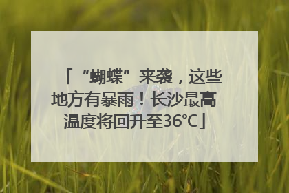 “蝴蝶”来袭，这些地方有暴雨！长沙最高温度将回升至36℃