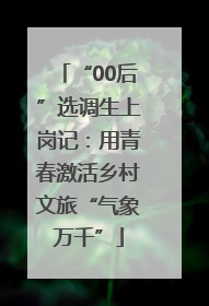 “00后”选调生上岗记：用青春激活乡村文旅“气象万千”