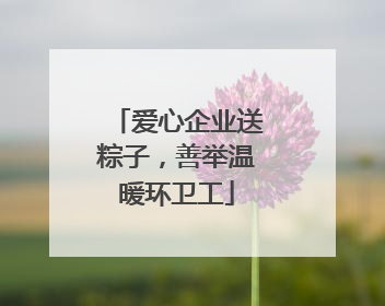 爱心企业送粽子，善举温暖环卫工