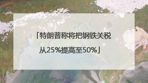 特朗普称将把钢铁关税从25%提高至50%