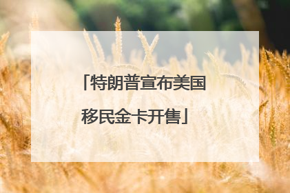 特朗普宣布美国移民金卡开售