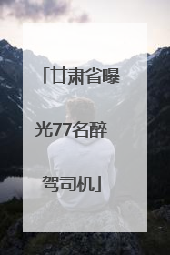 甘肃省曝光77名醉驾司机