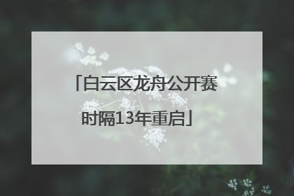 白云区龙舟公开赛时隔13年重启