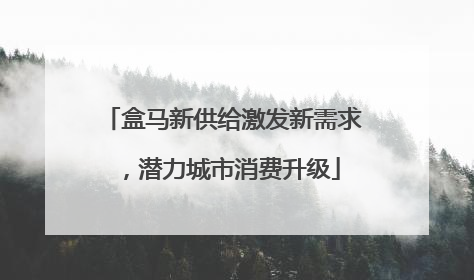 盒马新供给激发新需求，潜力城市消费升级