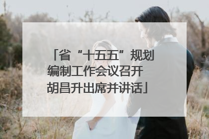 省“十五五”规划编制工作会议召开 胡昌升出席并讲话