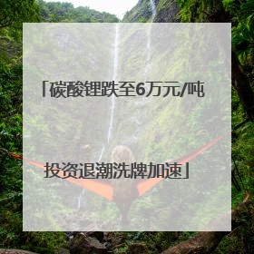 碳酸锂跌至6万元/吨 投资退潮洗牌加速