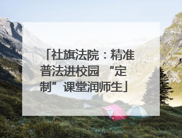 社旗法院：精准普法进校园 “定制”课堂润师生