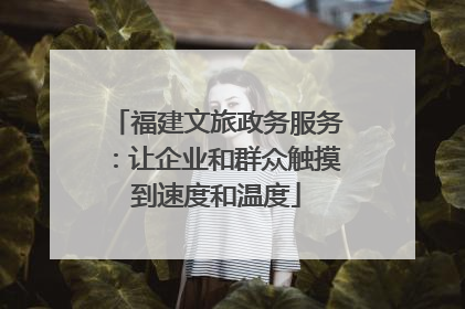 福建文旅政务服务：让企业和群众触摸到速度和温度