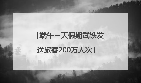端午三天假期武铁发送旅客200万人次