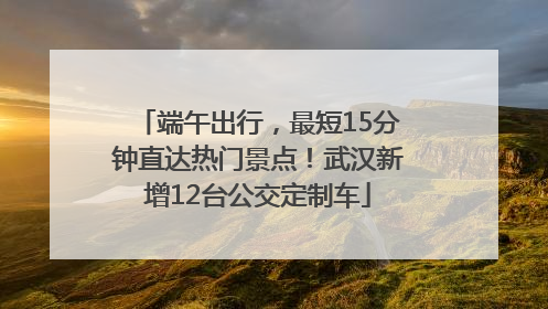 端午出行，最短15分钟直达热门景点！武汉新增12台公交定制车