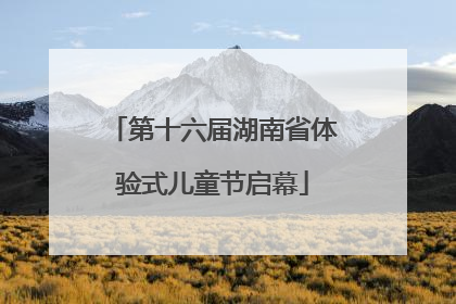 第十六届湖南省体验式儿童节启幕