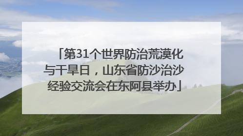 第31个世界防治荒漠化与干旱日，山东省防沙治沙经验交流会在东阿县举办
