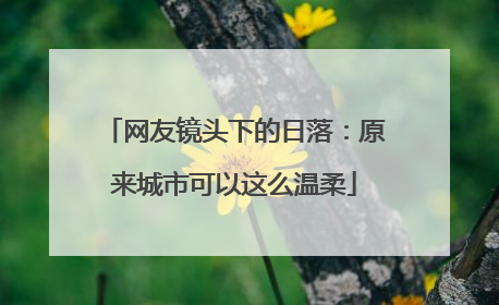 网友镜头下的日落：原来城市可以这么温柔