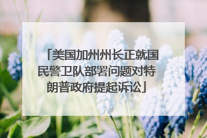 美国加州州长正就国民警卫队部署问题对特朗普政府提起诉讼