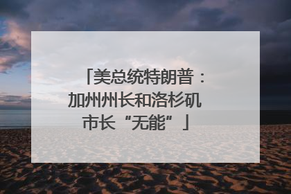 美总统特朗普：加州州长和洛杉矶市长“无能”