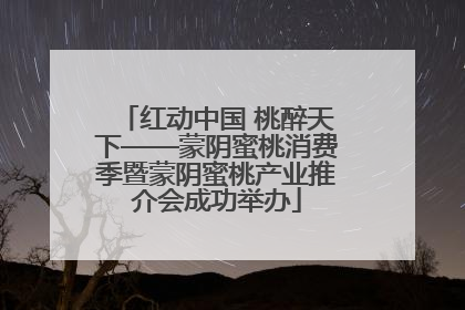 红动中国 桃醉天下——蒙阴蜜桃消费季暨蒙阴蜜桃产业推介会成功举办