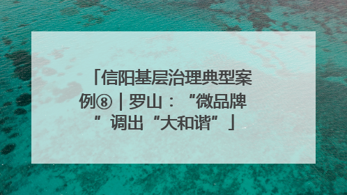 信阳基层治理典型案例⑧｜罗山：“微品牌”调出“大和谐”