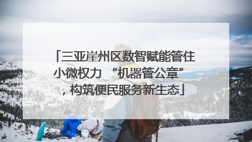 三亚崖州区数智赋能管住小微权力 “机器管公章”，构筑便民服务新生态