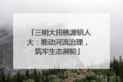 三明大田桃源镇人大：推动河流治理，筑牢生态屏障