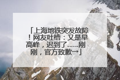 上海地铁突发故障！网友吐槽：又是早高峰，迟到了……刚刚，官方致歉→