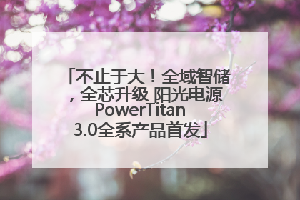不止于大！全域智储，全芯升级 阳光电源PowerTitan3.0全系产品首发