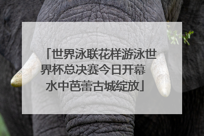 世界泳联花样游泳世界杯总决赛今日开幕 水中芭蕾古城绽放