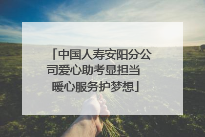 中国人寿安阳分公司爱心助考显担当 暖心服务护梦想