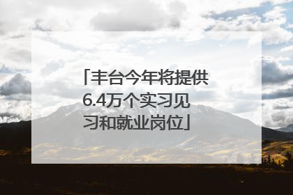 丰台今年将提供6.4万个实习见习和就业岗位