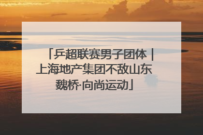 乒超联赛男子团体｜上海地产集团不敌山东魏桥·向尚运动