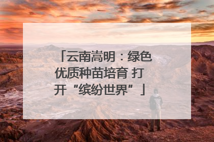 云南嵩明：绿色优质种苗培育 打开“缤纷世界”