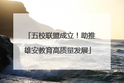 五校联盟成立！助推雄安教育高质量发展