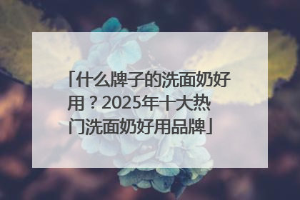 什么牌子的洗面奶好用？2025年十大热门洗面奶好用品牌
