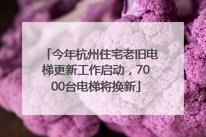 今年杭州住宅老旧电梯更新工作启动，7000台电梯将换新