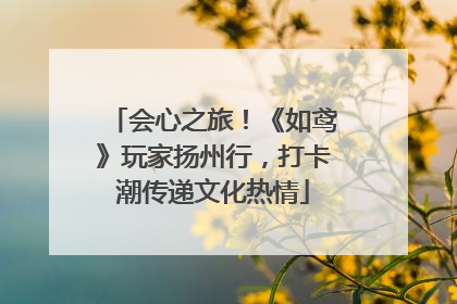 会心之旅!《如鸢》玩家扬州行,打卡潮传递文化热情