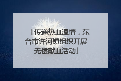 传递热血温情，东台市许河镇组织开展无偿献血活动