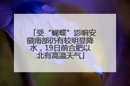 受“蝴蝶”影响安徽南部仍有较明显降水，19日前合肥以北有高温天气