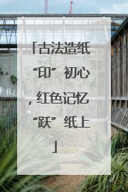 古法造纸“印”初心，红色记忆“跃”纸上