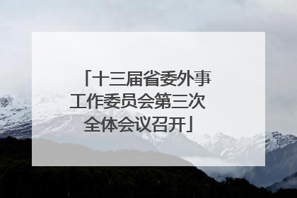十三届省委外事工作委员会第三次全体会议召开