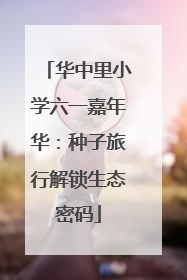 华中里小学六一嘉年华：种子旅行解锁生态密码