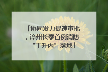 协同发力提速审批，漳州长泰首例消防“丁升丙”落地