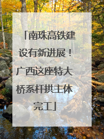 南珠高铁建设有新进展！广西这座特大桥系杆拱主体完工