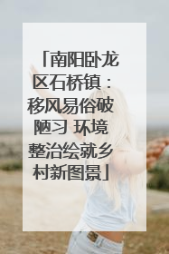 南阳卧龙区石桥镇：移风易俗破陋习 环境整治绘就乡村新图景
