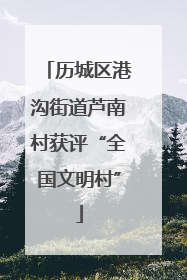 历城区港沟街道芦南村获评“全国文明村”