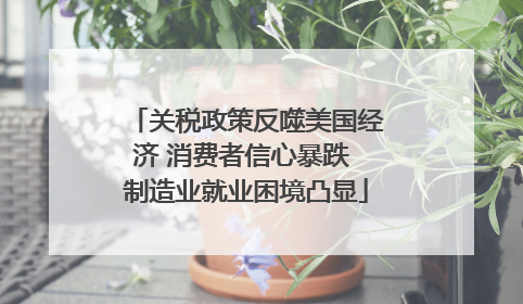 关税政策反噬美国经济 消费者信心暴跌 制造业就业困境凸显