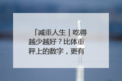 减重人生｜吃得越少越好？比体重秤上的数字，更有意义的是什么？